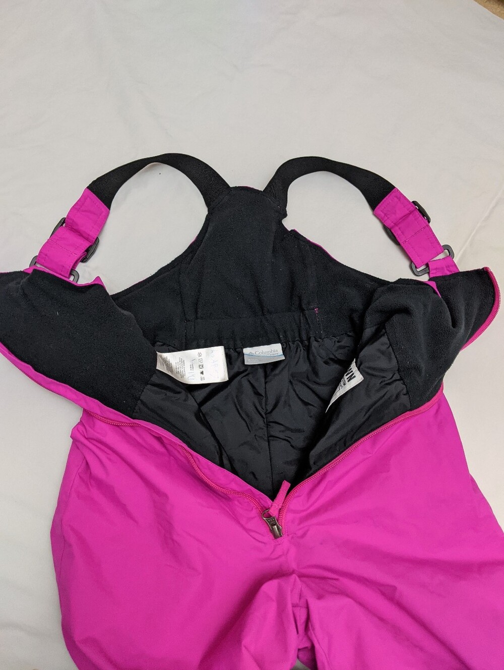 Columbia Girls Insulated Pink Snow Bib Size M 10-12 - Picture 9 of 14
